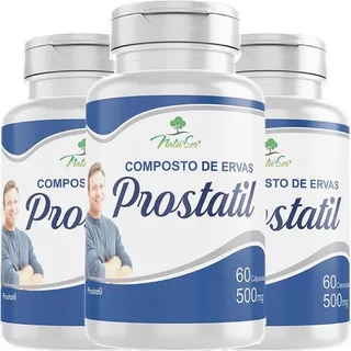 Kit 3 X Prostatil 100% Natural 180 Capsulas - Saúde Do Homem