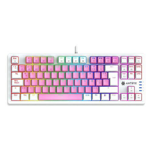 Teclado Mecanico Tkl Antryx Chrome Storm Mk840 Pink Color del teclado Red