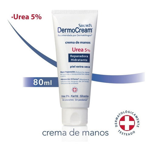  Crema De Manos Dermocream Urea 5%  Pomo 80ml