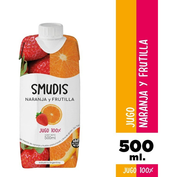 Jugo Smudis 100% Natural Naranja Y Frutilla X500 - Sin Tacc
