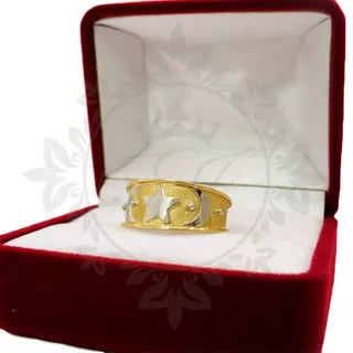 Anillos De Oro 18k Mujer - Anillos Oro Con Luna Estrella 1.6