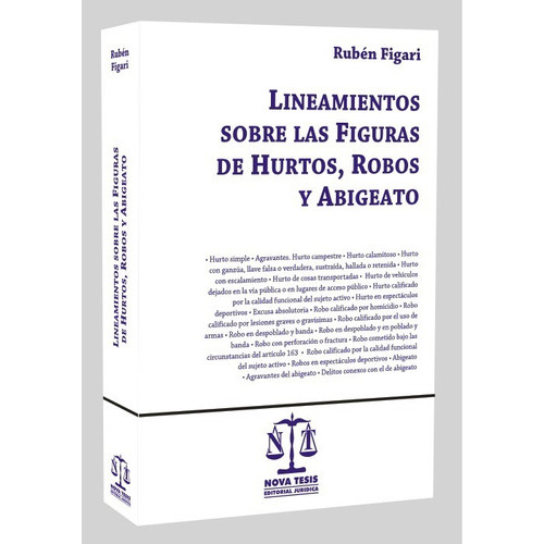 Lineamientos Sobre Las Figuras De Hurtos, Robos Y Abigeato, De Figari Ruben E. Editorial Nova Tesis, Tapa Blanda En Español, 2021