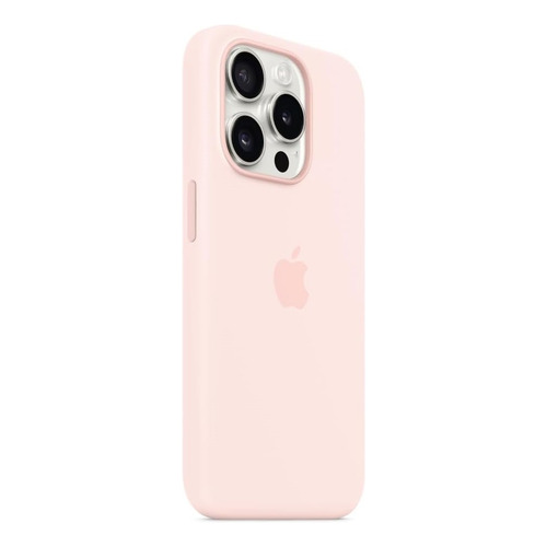 Funda Apple Silicona Magsafe iPhone 15 Pro Rosa Claro Light Pink Liso