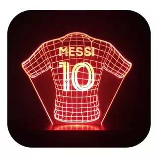 Velador Led 3d Camiseta Messi Inter Miami Rgb 16 Colores