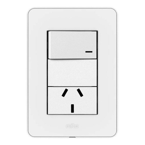 Llave De Luz Armada Punto Y Toma Jeluz Mito Color Blanco Corriente nominal 10 A Voltaje nominal 220V