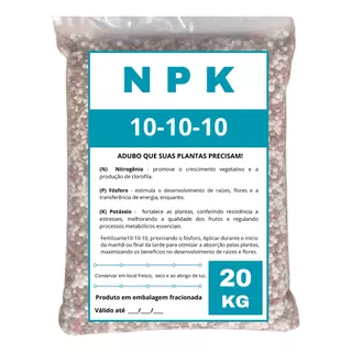 Npk 10-10-10 - 20kg Fertilizante Adubo P/ Jardim Completo