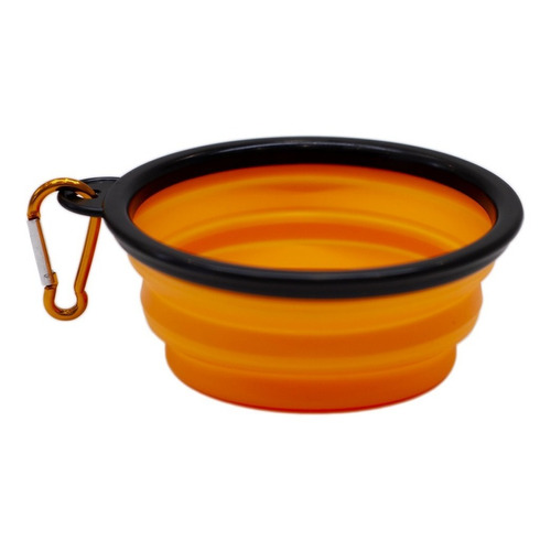 Comedero Bebedero Plato  Para Perros Plegable Con Mosquton Color Naranja