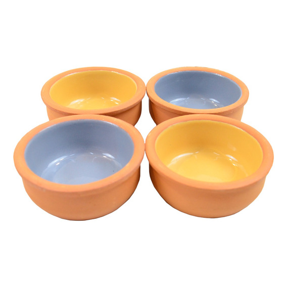 Cazuela Ramequin Molde Ceramica Bowl Picada Colores Set X4