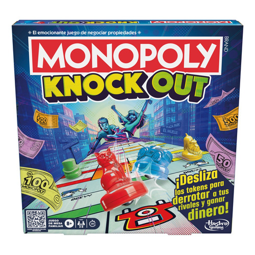 Monopoly Knockout - Juego De Mesa Familiar Para Fiestas