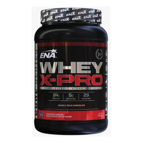 Suplemento en polvo ENA Sport  Whey X-Pro proteína sabor double rich chocolate en pote de 907g