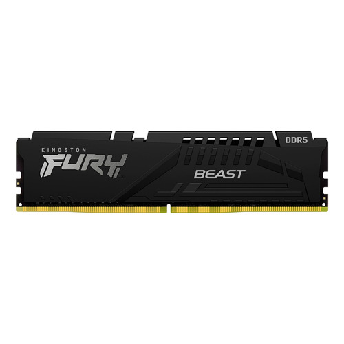 Memoria RAM Fury Beast DDR5 gamer color negro 32GB 2 Kingston KF548C38BBK2-32