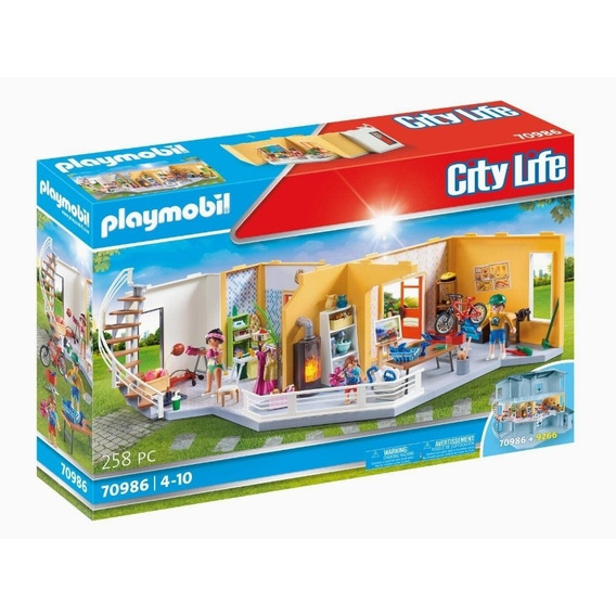 Juego Playmobil City Life Extensión Planta Casa Moderna 258 Piezas 3+