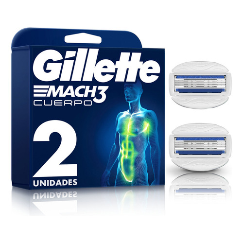 Repuesto para Máquina de Afeitar Gillette Mach3 Cuerpo, Afeitado Corporal 2 Un