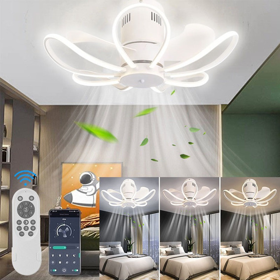 Ventilador Techo Luz Moderno Dimmable + Control Remoto Y App