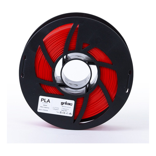 Filamento 3D PLA Grilon3 de 1.75mm y 1kg rojo