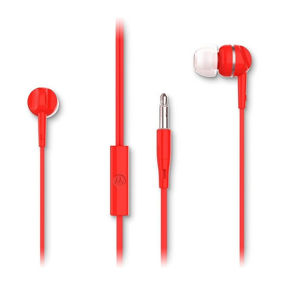 Audífonos Motorola Earbuds 105 Manos Libres Jack 3.5 Origin Rojo