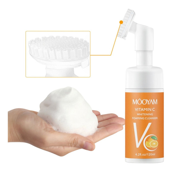 Limpiador Espuma Cepillo Facial Acido Hialuronico Vitamina C