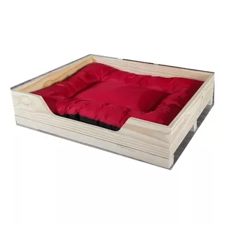 Camas Para Perros De Madera  + Colchón Impermeable Casilla