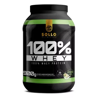 Whey Protein 100% 900g Sollo Nutrition - Sabor Pistache Com Chocolate Branco