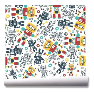 Papel De Parede Infantil Robô Boneco Kit 03 Rolos A133