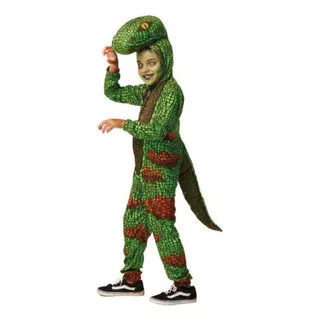 Fantasia Lagarto Verde Macacão Longo Infantil Festa