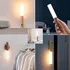 Lampara Pared Mesita Linterna Led Sensor Movimiento Usb Imán Estructura Madera Clara