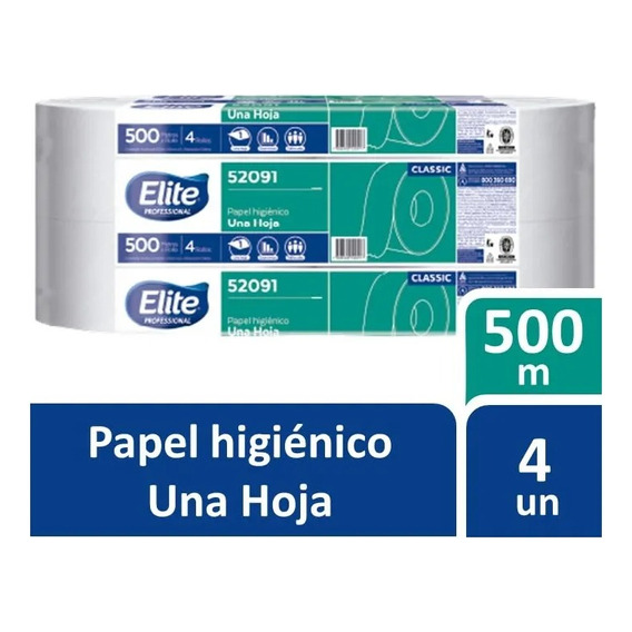 Papel Higienico Industrial Elite 4 Rollos Por 500 Metros