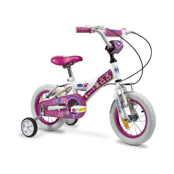 Bicicleta Rodado 12 Nena Niña Con Ruedas Rayos Peppa Pig Color Blanco Tamaño del cuadro XS