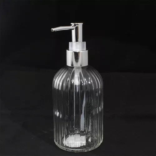 Vidrio Dispensador de jabón de vidrio para baño o cocina, dispensador de  jabón y loción antiguo de granja, 18 onzas (gris claro)