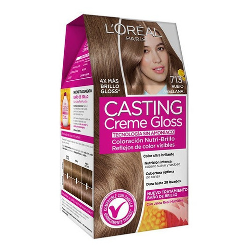 Kit Tinte L'Oréal Paris  Casting creme gloss Casting creme gloss tono 713 rubio avellana 15Vol. para cabello