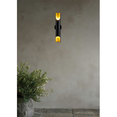 Aplique 2 Luces Roma Apl Negro Dorado G9 Led Diseño Nk 