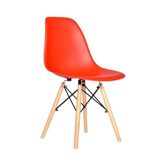 Silla De Diseño Eames Rojo Bonno