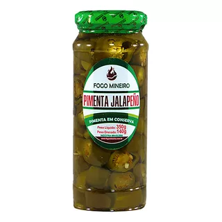 Pimenta Jalapeño Verde Em Rodelas 350g Conserva Fogo Mineiro