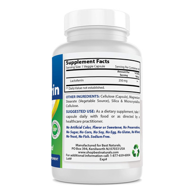 Lactoferrina 250 Mgs Best Naturals - 60 Capsulas