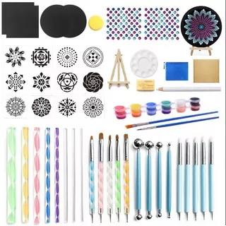 Kit Puntillismo Para Mandalas Incluye 51 Piezas Herramientas