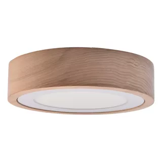 Panel Circular Led Kua 12w Madera Lenga Lustrada 