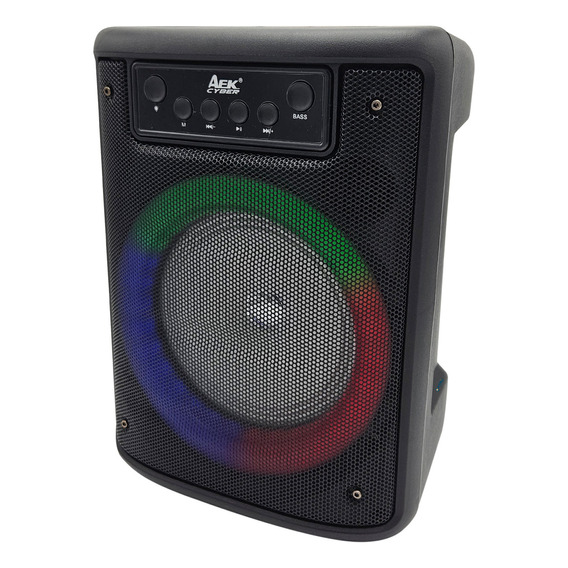 Parlante Portátil Rgb Bluetooth Sd Fm Usb 20w Aek 6.5 Atrix Color Negro