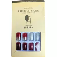  Uñas Postizas Con Diseños  Press On  Nails, Kit 24 Pcs