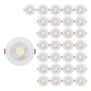 Kit 30 Spot Led 5w Direcionável Embutir Redondo Luz Frio Cor Branco Frio 110v/220v (bivolt)