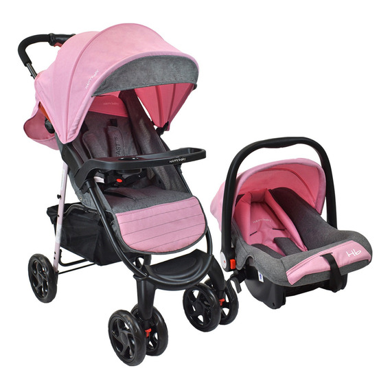 Coche Fast Con Porta Bebe Happy Baby Color Rosa Color Del Chasis Rosa