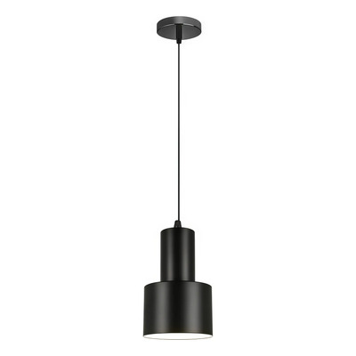  Colgante 1 Luz Nero Negra Apto Led E27 Deco Luz Desing Negro