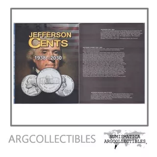 Album Vacio De Monedas Estados Unidos Centavos Jefferson