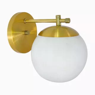 Arandela Sfera Bola Globo De Vidro Fosco 15cm - Dourado