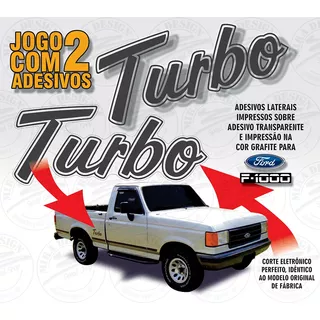 Par Adesivos Turbo P/ Ford F-1000 1996 Até 2002 (grafite)