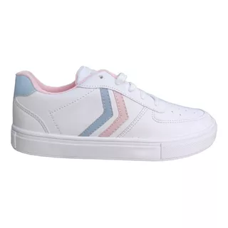 Tenis Blancos Sneakers Casuales Y Urbanos Rosa Pastel Azul