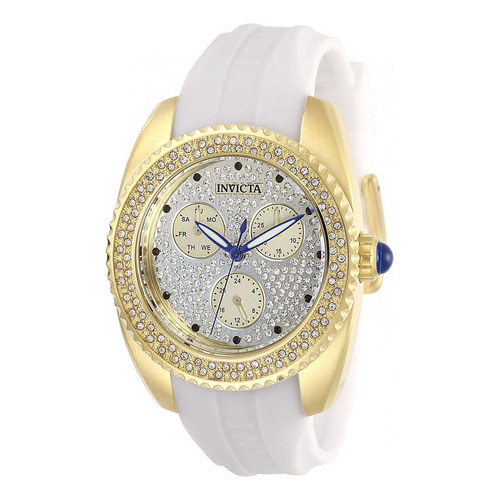 Reloj Invicta Angel 0488 Para Mujer Color Dorado Color de la correa Blanco Color del fondo Blanco