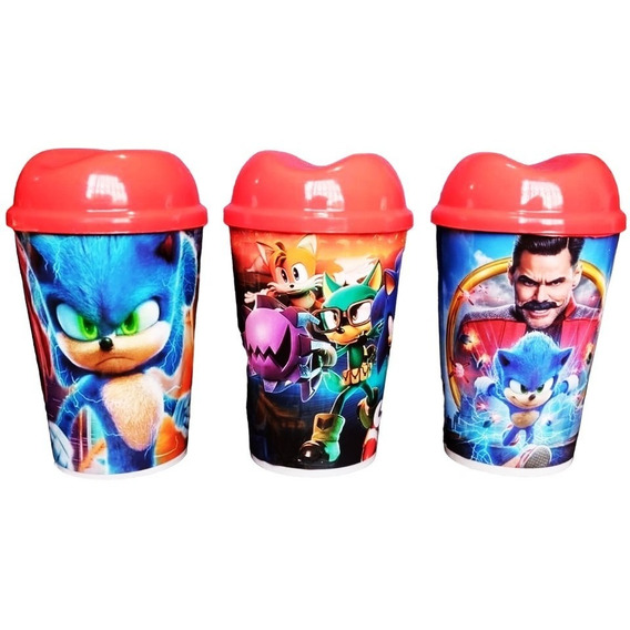 Vaso Pitillo Sorpresa X 12 Sonic Fiesta Infantil