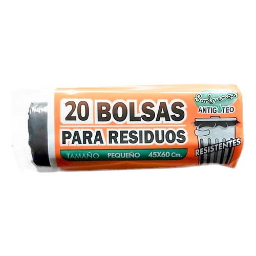 Bolsas Residuos 45x60 Antigoteo Rollo Resistentes Pack 20u