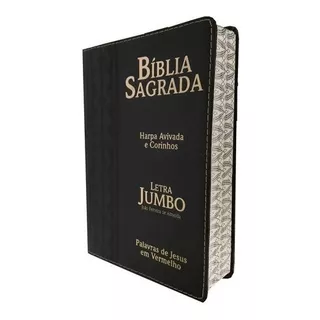 Bíblia Sagrada Letra Jumbo Capa Pu Luxo Arabesco Preta