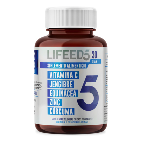 Suplemento Lifeed5 Inmune Vitaminas Minerales 30 Cápsulas Sabor Sin Sabor